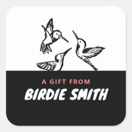 HUMMINGBIRD VIERKANTE STICKER
