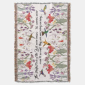 Hummingbird Vogels Flowers Scripting Throw Blanket Deken (Voorkant Verticaal)