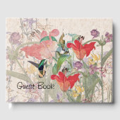Hummingbird Vogels Rode Lelie Bloemen Gastboek Gastenboek (Voorkant)