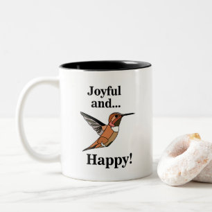 Hummingbird vrolijke en vrolijke vogelliefhebbers tweekleurige koffiemok