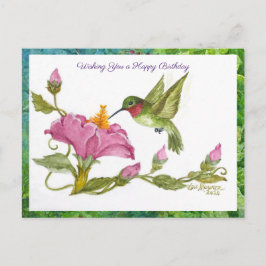 Hummingbird w Vining Blossoms Briefkaart