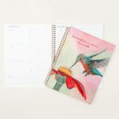 Hummingbird watercolor art planner (Devant avec enveloppe)