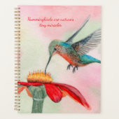 Hummingbird watercolor art planner (Devant)