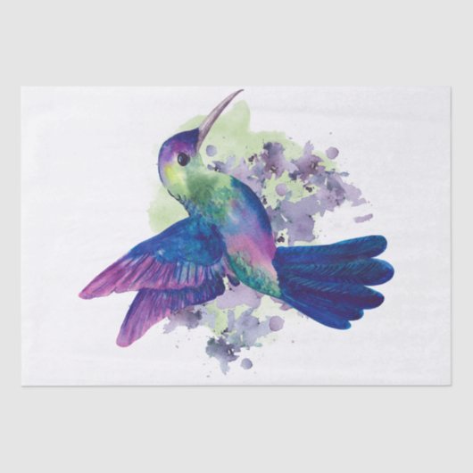 Hummingbird Waterverf Art Tissuepapier (Voorkant)