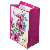 Hummingbird Waterverf Gift Bag (medium) Medium Cadeauzakje (Achterkant Gekanteld)