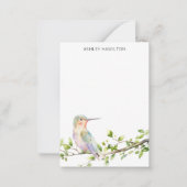 Hummingbird Waterverf Naam Notitiekaartje (Voorkant)
