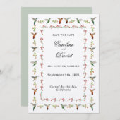 Hummingbird Wedding Bewaar de datum (Voorkant / Achterkant)