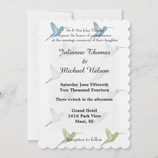 Hummingbird Wedding Kaart (Voorkant)