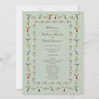 Hummingbird Wedding Program