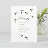 Hummingbird Wedding RSVP Uitnodiging (Staand voorkant)