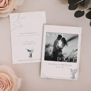 Hummingbird Wedding Save the Date Foto Overlay Folie Uitnodiging