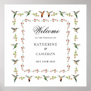 Hummingbird Welcome Wedding Poster