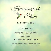 Hummingbird Window Cling Raamsticker (Vel 3)