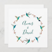 Hummingbird Wreath Weddenschap Hartelijk dank Kaart (Voorkant / Achterkant)