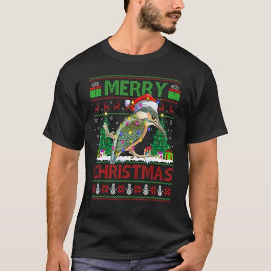 Hummingbird Xmas Tree Ugly Santa Hummingbird Chr T-shirt (Voorkant)