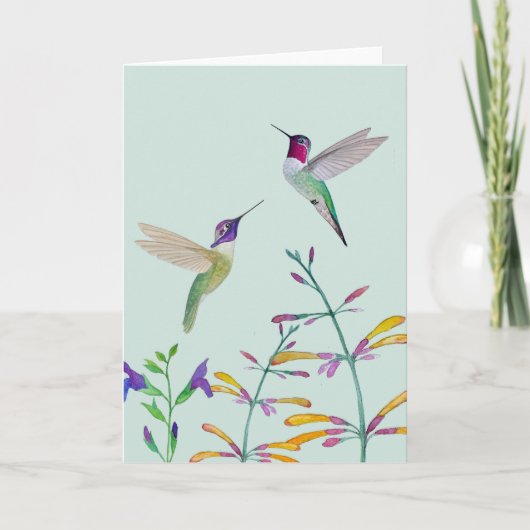 Hummingbirds and Flowers Kaart (Voorkant)