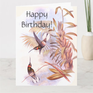 Hummingbirds Birthday Big Wenskaart Kaart