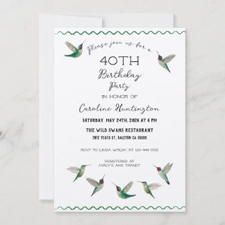 Hummingbirds Birthday Invitation