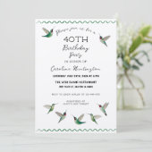 Hummingbirds Birthday Invitation Kaart (Staand voorkant)