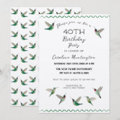 Hummingbirds Birthday Invitation Kaart (Voorkant / Achterkant)