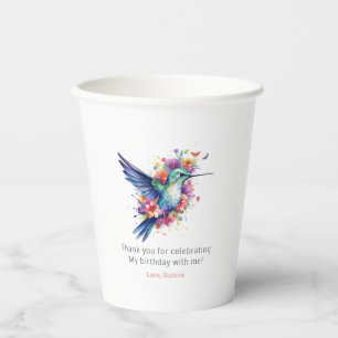 Hummingbirds Bloemenboeket Verjaardagsfeest Papieren Bekers