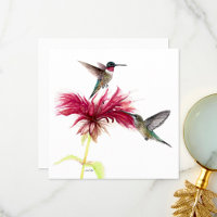 Hummingbirds Floral Waterverf