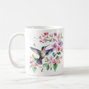 Hummingbirds Floral Wreath Koffiemok
