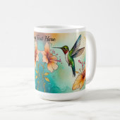 Hummingbirds Flowers Personalize Koffiemok (Voorkant rechts)