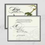 Hummingbirds n Swirls - Carte de réponse RSVP (Devant / Derrière)