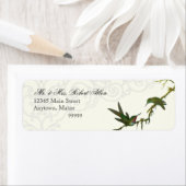 Hummingbirds n Swirls Grey - Étiquettes d'adresse  (En situation)