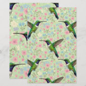 Hummingbirds on a floral background briefpapier (Voorkant / Achterkant)