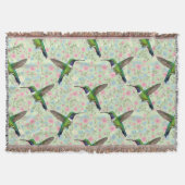 Hummingbirds on a Floral background throw Deken (Voorkant)
