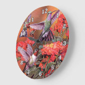 Hummingbirds Round (Large) Wall Clock Grote Klok (Hoek)