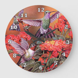 Hummingbirds Round (Large) Wall Clock Grote Klok