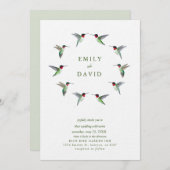 Hummingbirds Wedding Invitation (Devant / Derrière)