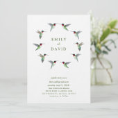 Hummingbirds Wedding Invitation Kaart (Staand voorkant)