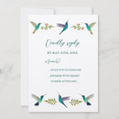 Hummingbirds Wedding RSVP Invitation (Devant)