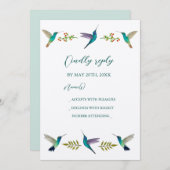 Hummingbirds Wedding RSVP Invitation (Devant / Derrière)