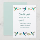 Hummingbirds Wedding RSVP Invitation Kaart (Voorkant / Achterkant)