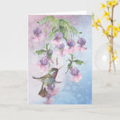 Hummingvogel Kaart (Gele Bloem)