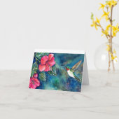 Hummingvogel Kaart (Gele Bloem)