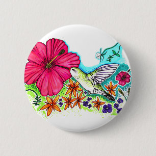 Hummingvogel Ronde Button 5,7 Cm