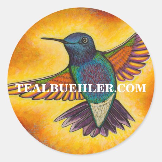 Hummingvogel Ronde Sticker (Voorkant)