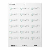  Hummingvogels Aqua- en Koraallabels Etiket (Full Sheet)