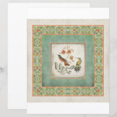  Hummingvogels Chinoiserie Asian Floral Leaf (Voorkant / Achterkant)