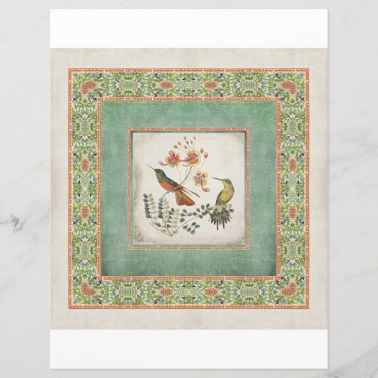  Hummingvogels Chinoiserie Asian Floral Leaf (Voorkant)