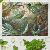 Hummingvogels door Ernst Haeckel,  vogelbomen Theedoek (Gevouwen)