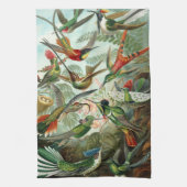 Hummingvogels door Ernst Haeckel,  vogelbomen Theedoek (Verticaal)
