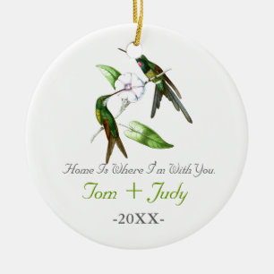 Hummingvogels Eerste Kerstmis Together Newly Weds Keramisch Ornament