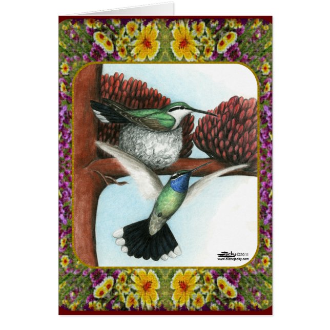 Hummingvogels en bloemen #3 (Voorkant)